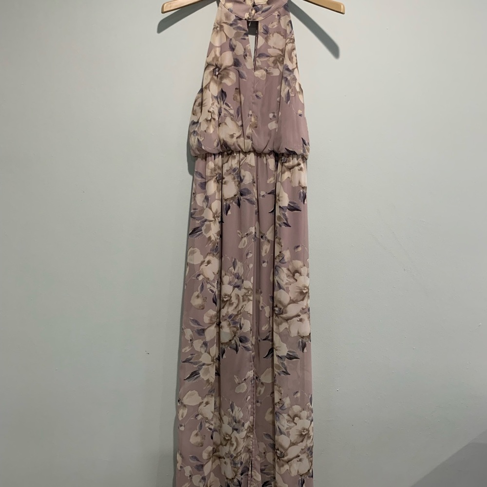 Lavender maxi dress with flowers